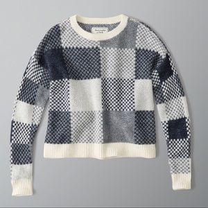 Abercrombie and Fitch Plaid Crew Sweater